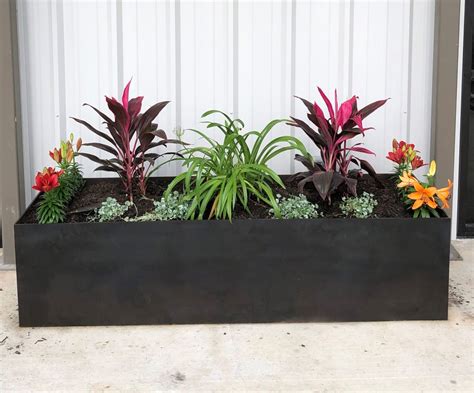 planter box steel|decorative metal planter boxes.